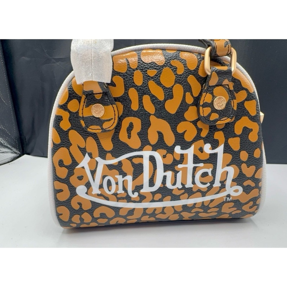 NEW Make a bold statement with the Von Dutch Orange Cheetah Bowling Bag – Small - Picture 6 of 10